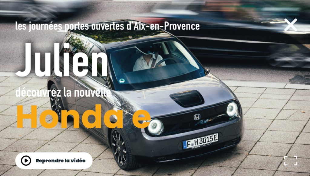 Vidéo automobile : invitation personnalisée aux journées portes ouvertes Honda