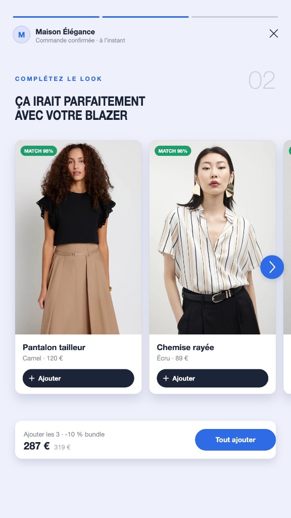 Vidéo e-commerce : suggestions produits après achat