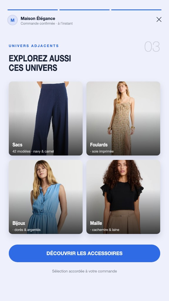 Exploración de categorías, descubrimiento de accesorios