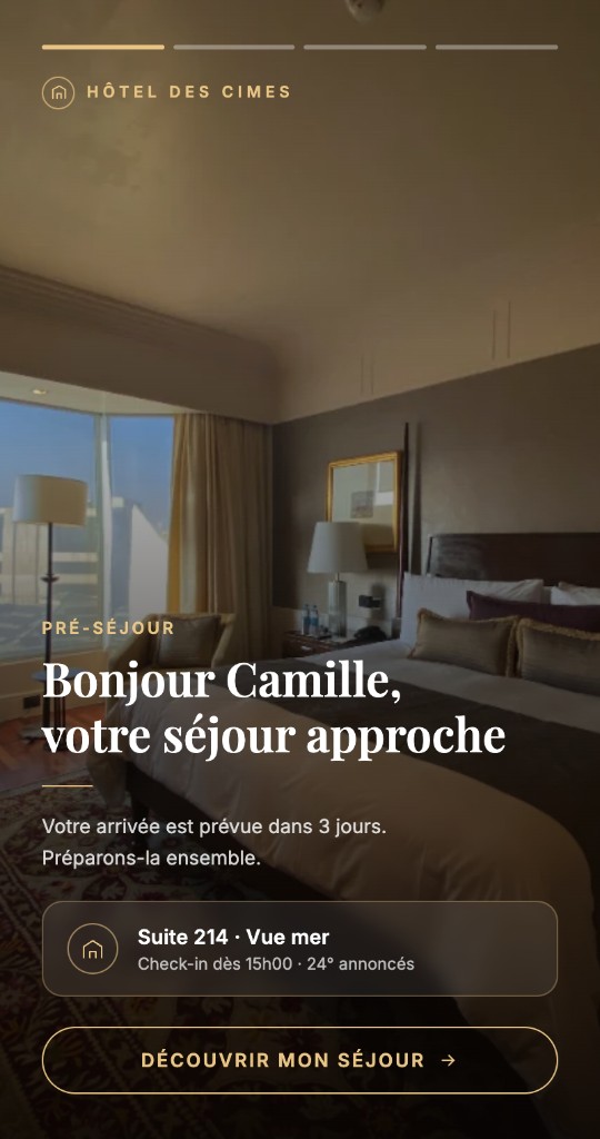 Vídeo de hotel, écran 1