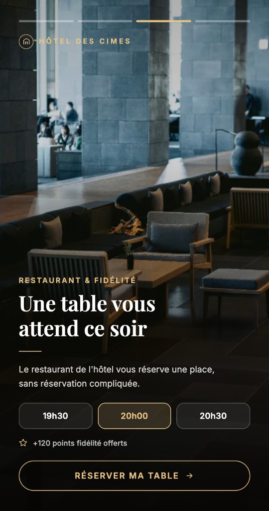 Vídeo de hotel, écran 3