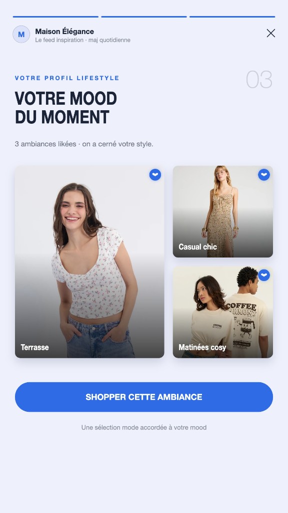 Inspiration Feed, écran 3